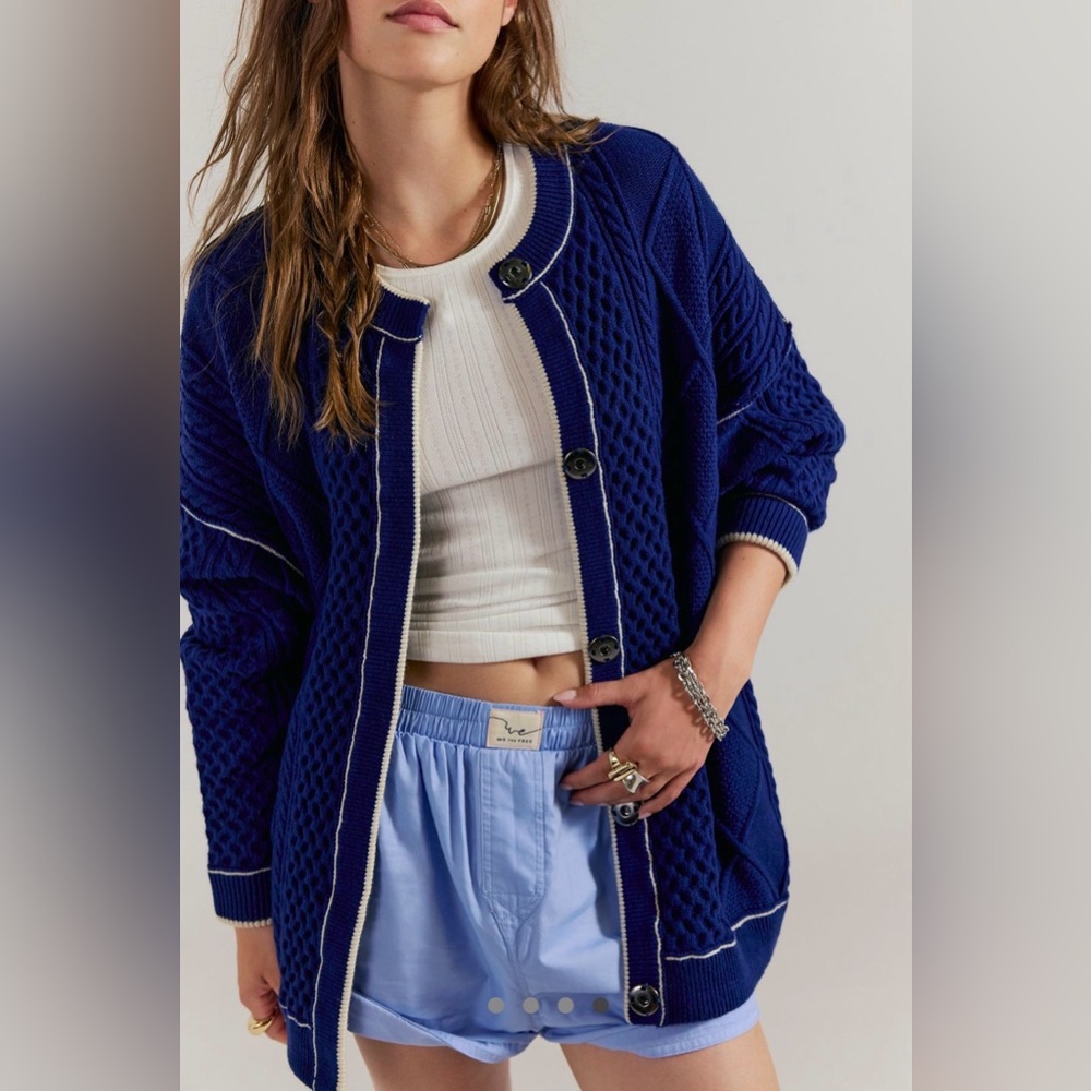 Free people we the free Tennessee cable knit sweater cardigan